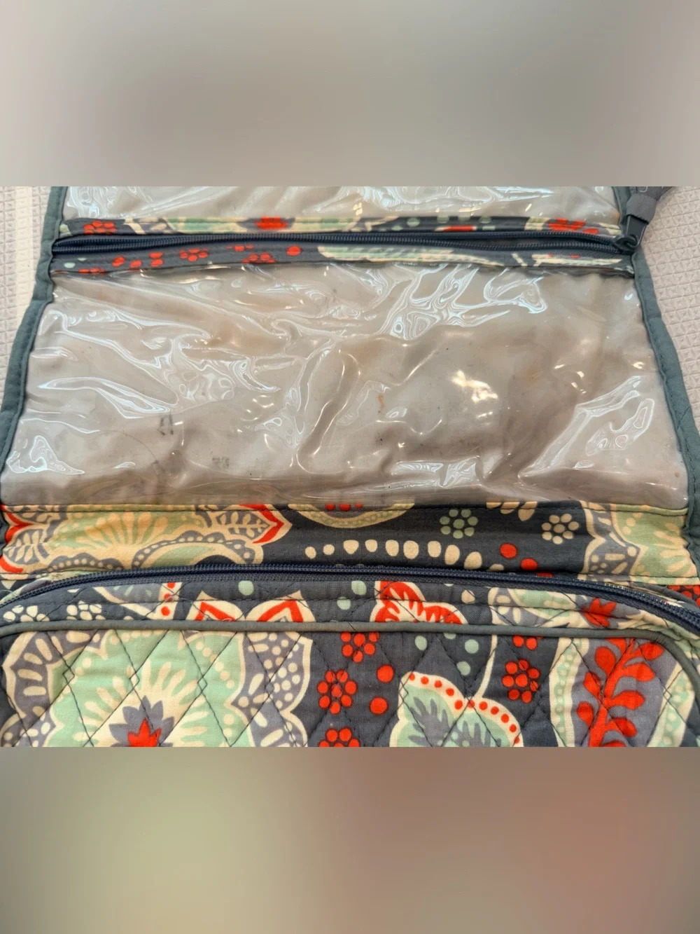 Vera Bradley Floral Hanging Travel Organizer - Navy, Red, Mint